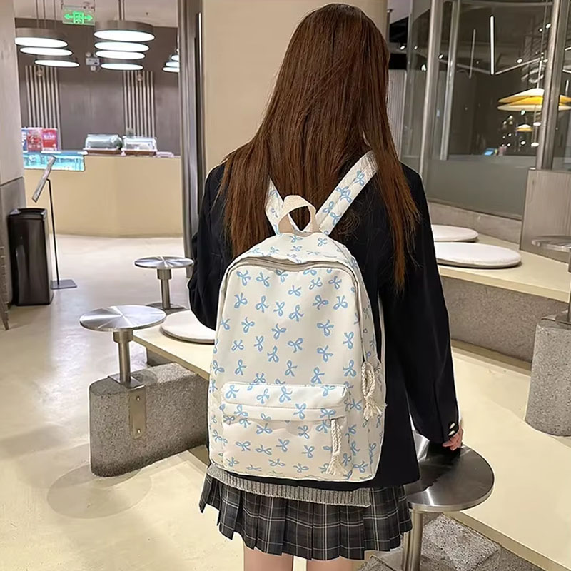 Women Bags Large - Damen-Rucksack aus Nylon mit Blumenmuster, 6
