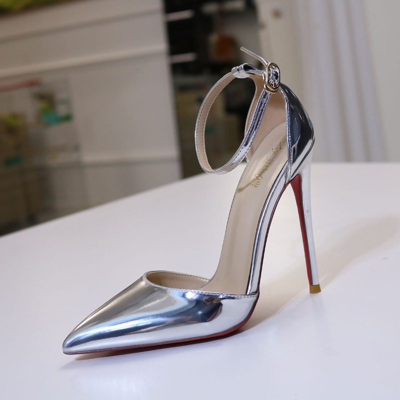 Women Bags Office - Neue silbergestreifte High Heels für Damen,