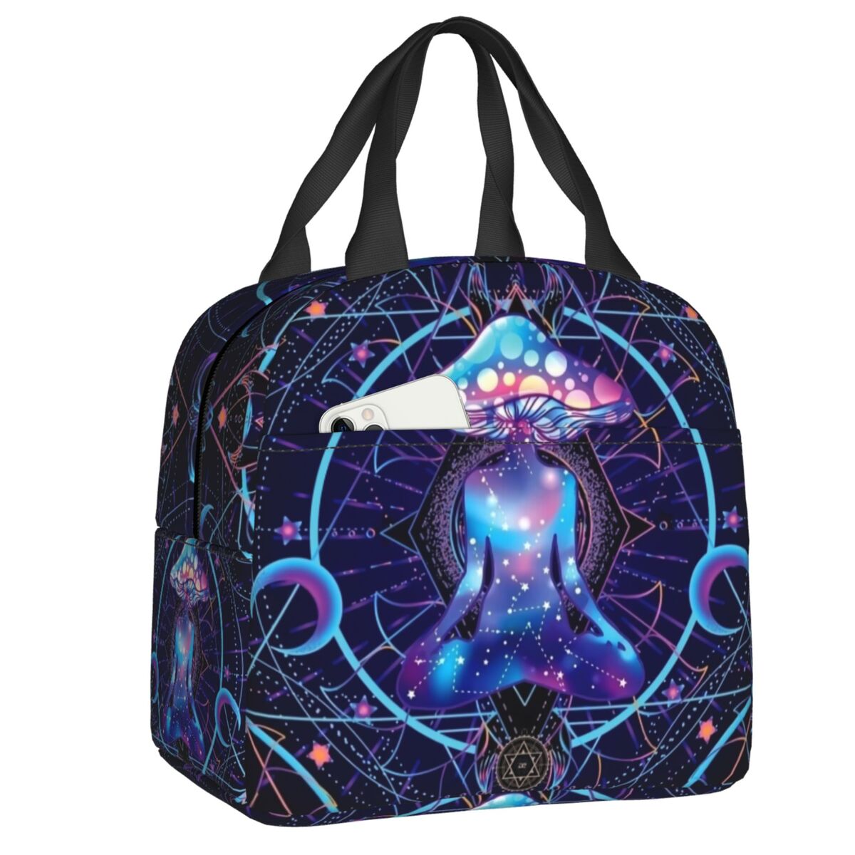 Women Bags India - Benutzerdefinierte Lunchtasche mit indischem Mandala-Motiv für