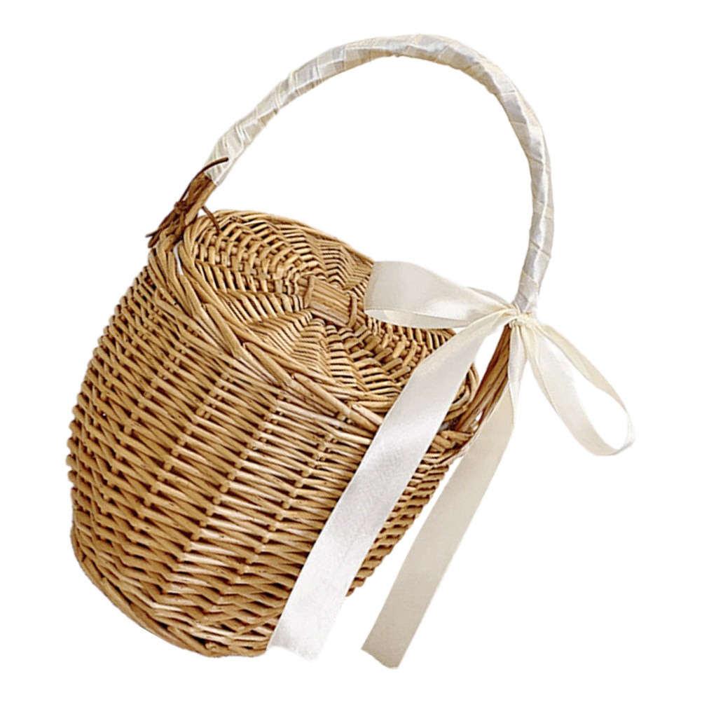 Basket Bag Wicker - Französischer Stil Gewebter Handlicher Picknickkorb für