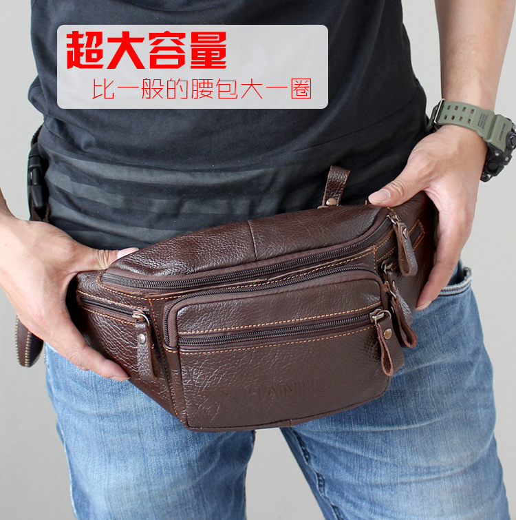 Saddle Bag Leather - Echtes Rindsleder Gürteltasche Männer Lustige Packung