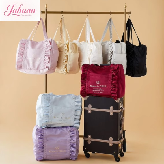 Women'S Yoga Bags - 2025, neue japanische Satin-Mehrfarben-Lotusblatt-Spitze-Schulter-Reisetasche, Fitness-Yoga-Tasche, kann