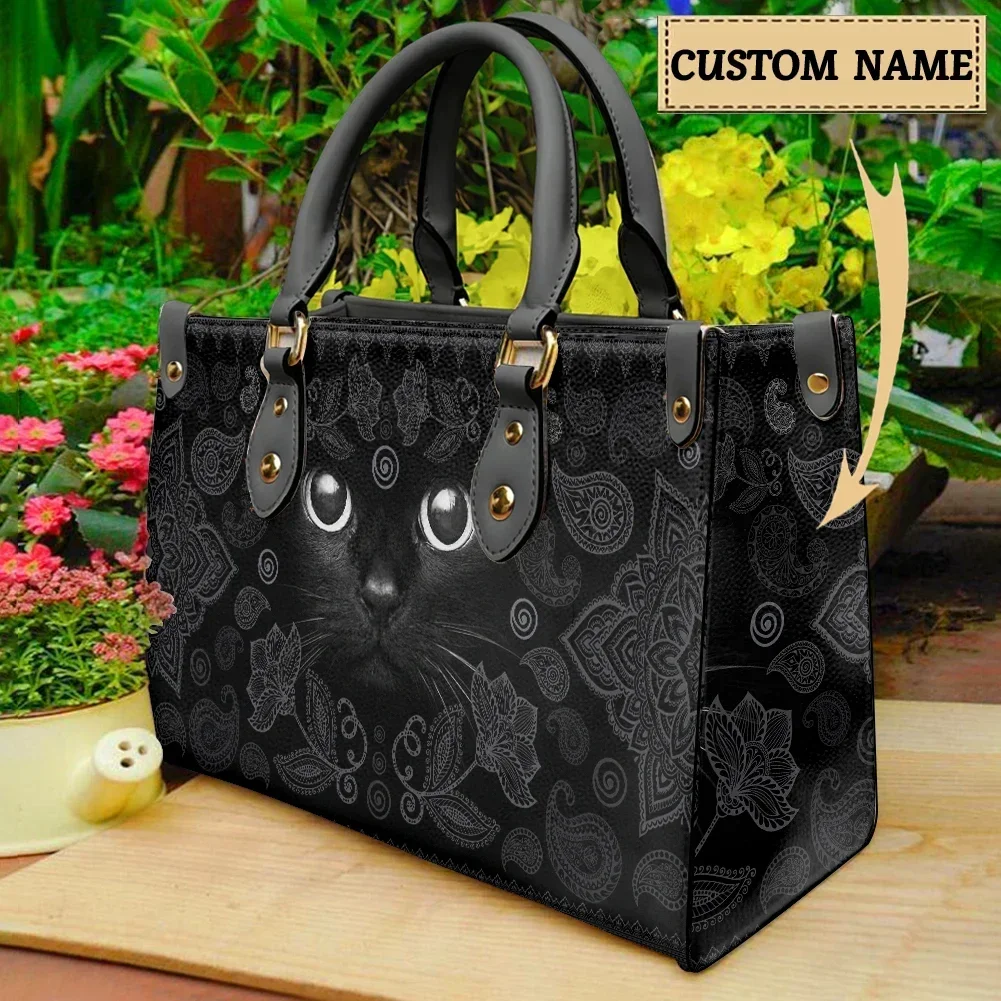 Women Bags Premium Brands - Magische Hexerei-Schwarzkatzen-Tragetaschen für Damen, Premium-Luxus-Design-Handtaschen, Marken-Umhängetasche