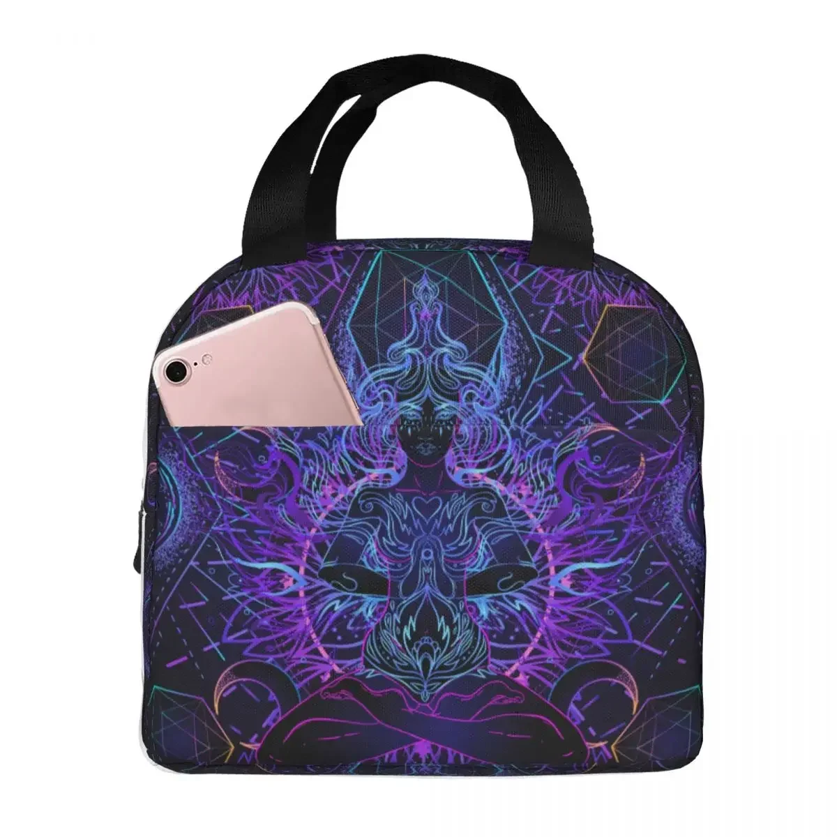 Women Bags India - India Mandala Zen Buddha Lunchtasche, tragbare,