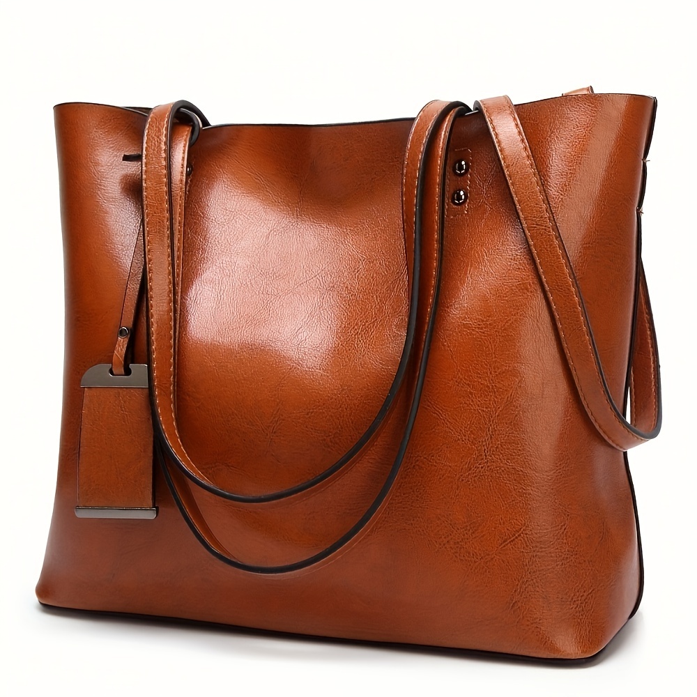 Women'S Tote Bags For Work - Modische klassische Retro Leder Damen Einkaufstasche