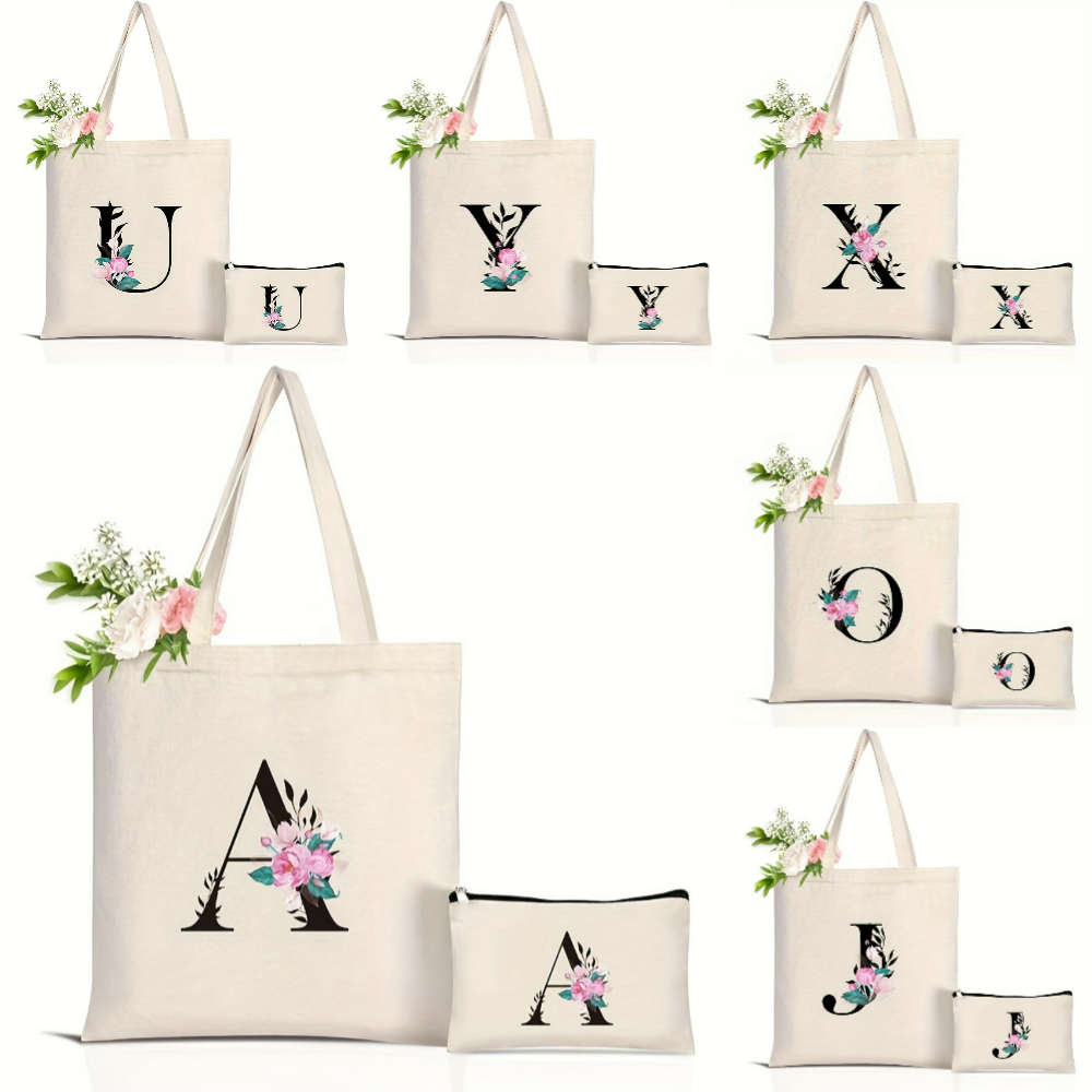 Women Bags Aldo - Elegante Blumen-Alphabet-Einkaufstasche, wiederverwendbar, umweltfreundlich, Einkaufstasche für