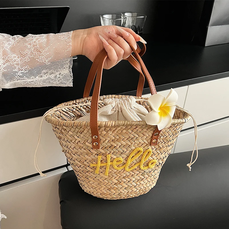 Basket Bag Wicker - Casual Wicker Woven Korb Taschen Rattan