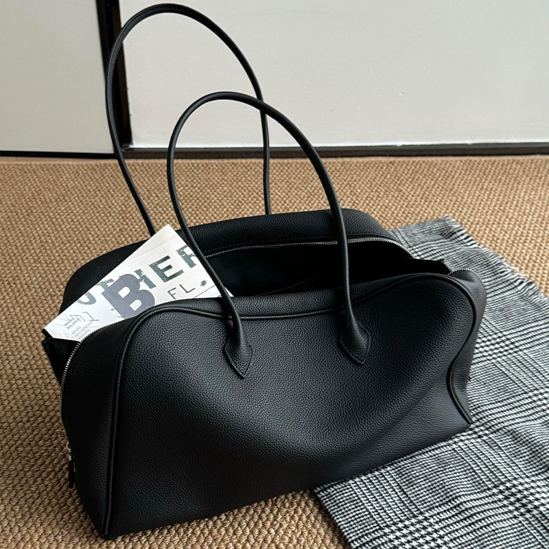 Women Bags 2026 Trends - Schwarze Weiche Leder-Boston-Tasche 2026 Neuerscheinung, Premium