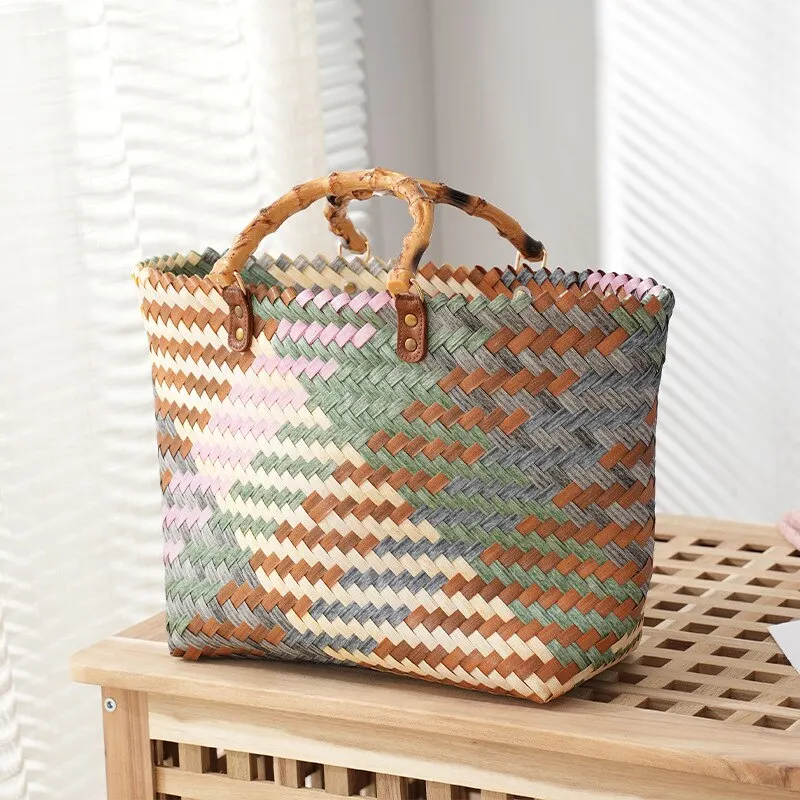 Vintage Bambusgriff Rattan Dam – Basket Bag Wicker Bewertung und Preis