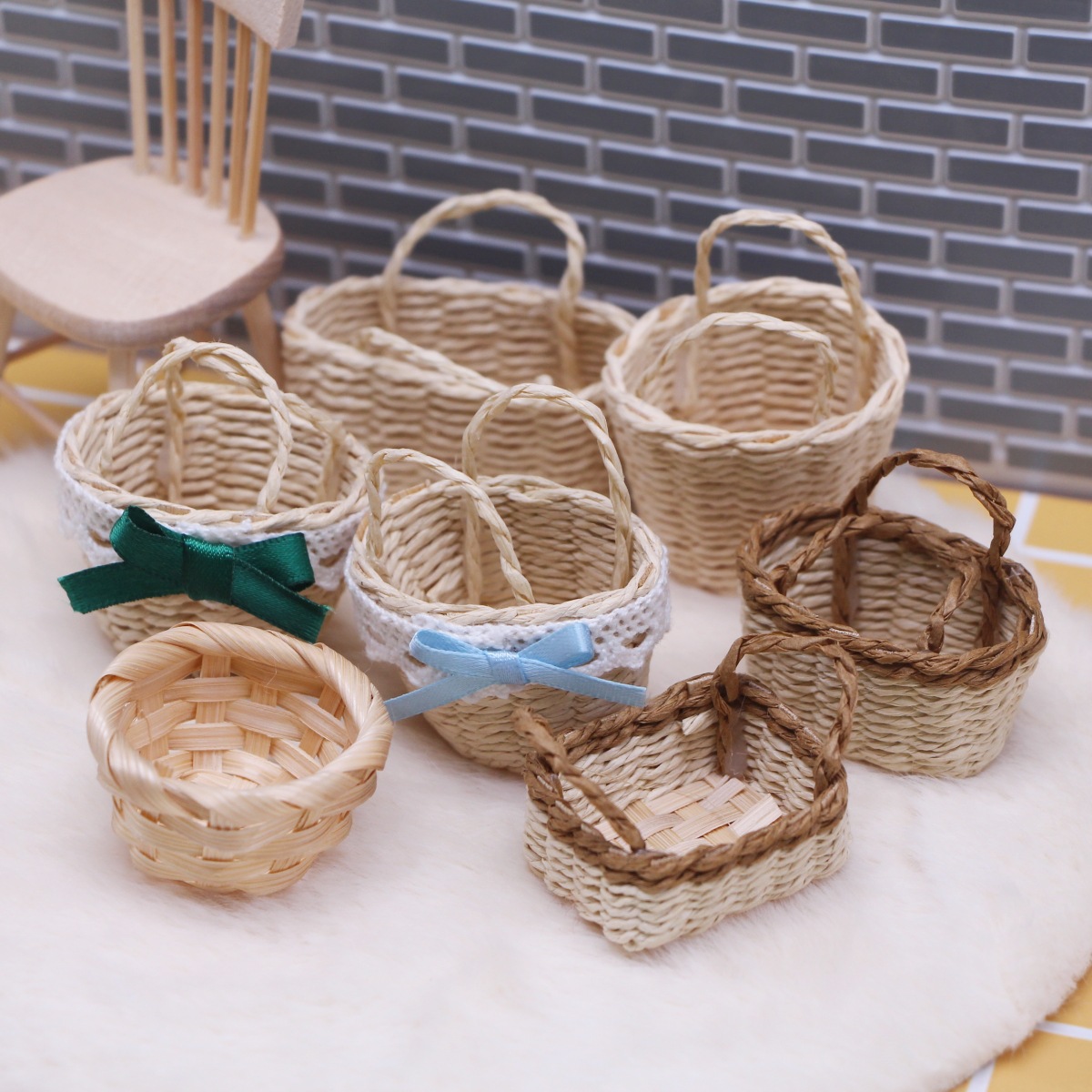 1Pc Puppenhaus Handgewebte Laf – Basket Bag Wicker Bewertung und Preis