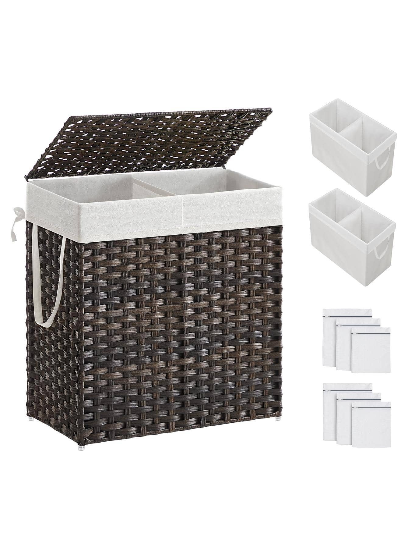 110L Doppel-Wäschekorb mit Dec – Basket Bag Wicker Bewertung und Preis