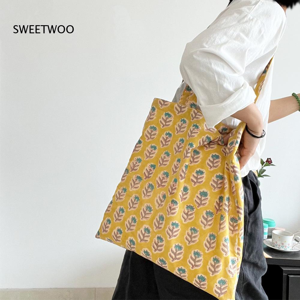Pastoraler Pflanzenmuster-Druc – Women Bags India Bewertung und Preis