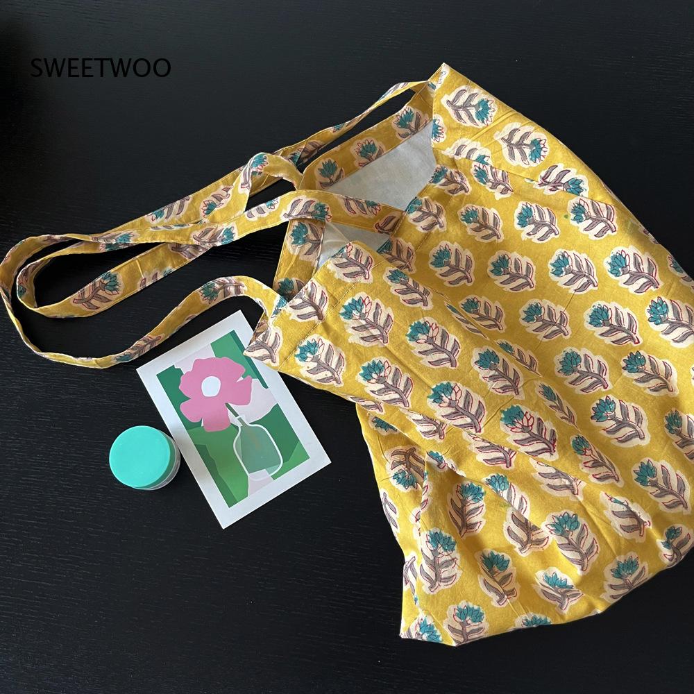 Pastoraler Pflanzenmuster-Druc – Women Bags India Bewertung und Preis